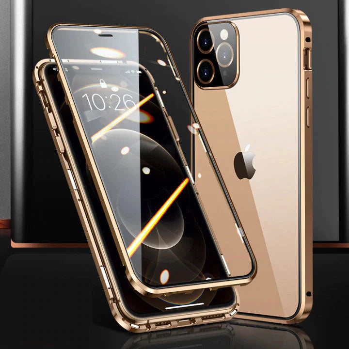 Magnetic Case Double Side Tempered Glass For iPhone