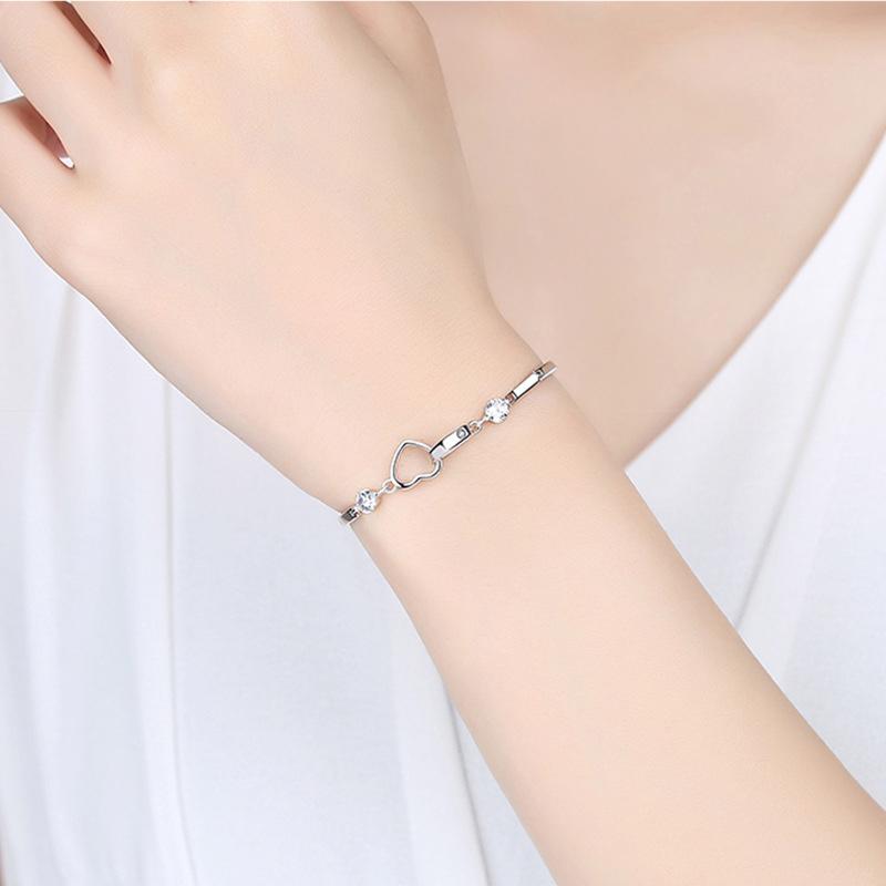 925 Sterling Silver Soul Sister Double-Heart Bracelet - Meaningful Gift for Bestie & Sister