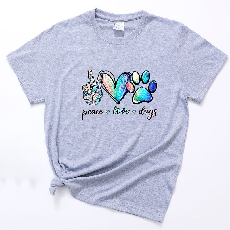 Peace, Love & Paws - CVC Short Sleeve T-Shirt for Dog Lovers