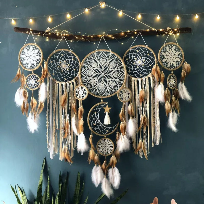 Dreamcatcher Moon and Stars Hanging Over the Bed (5 PCS)