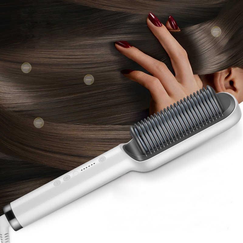 Negative Ion Hair Straightener Brush Multifunctional Straightening Comb