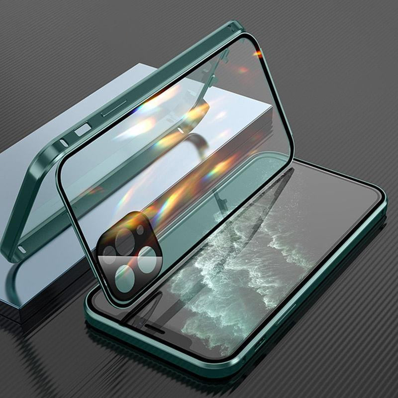 Magnetic Case Double Side Tempered Glass For iPhone