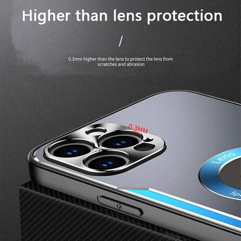 Metal Ring Fine Hole Anti-Fall Protective Shell For iPhone