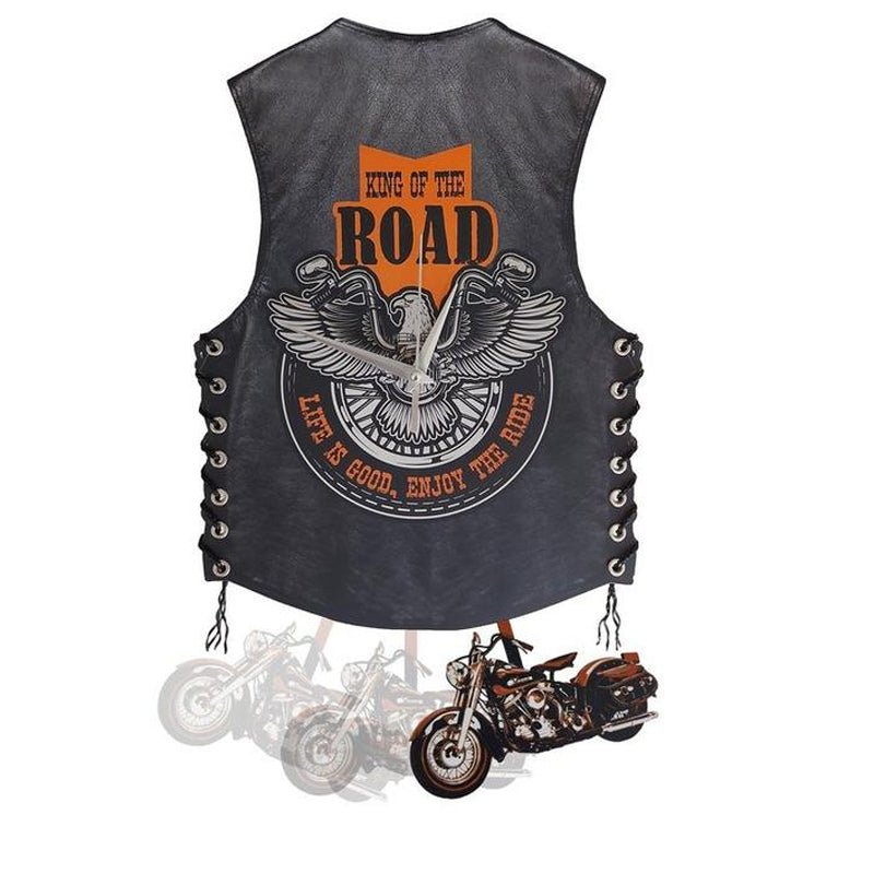 Motorcycle Wall Clock, Harley Vest Hanging Clock