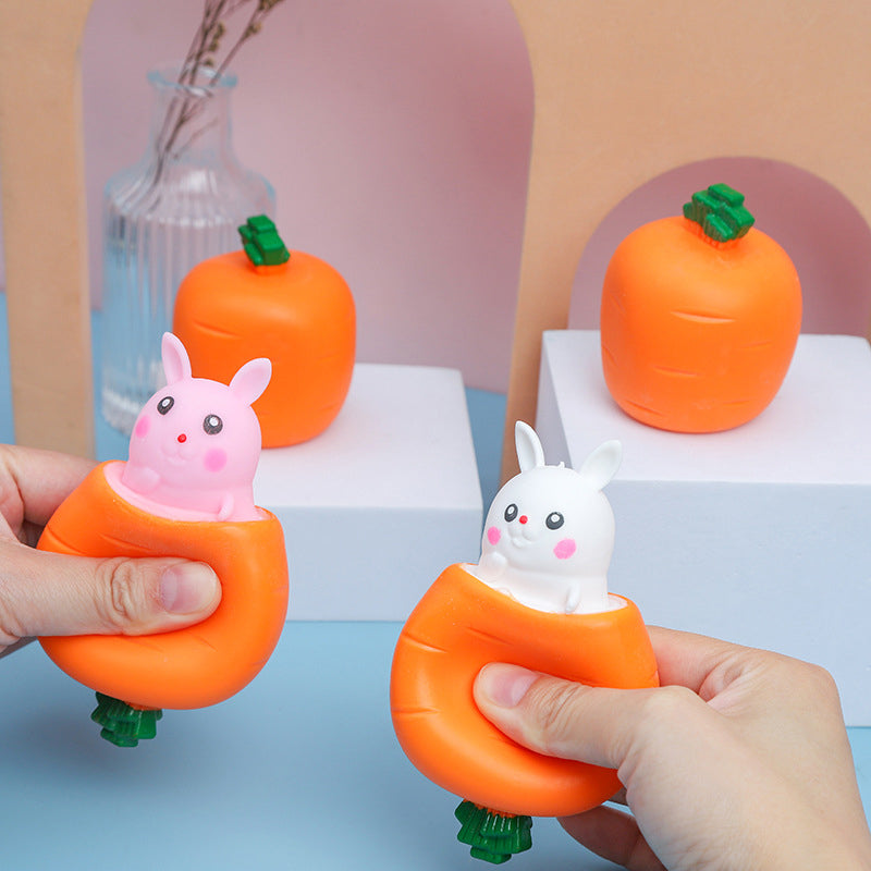 Squishes Carrot Rabbit Fidget Toys, Squeeze Toy Carrot Doll