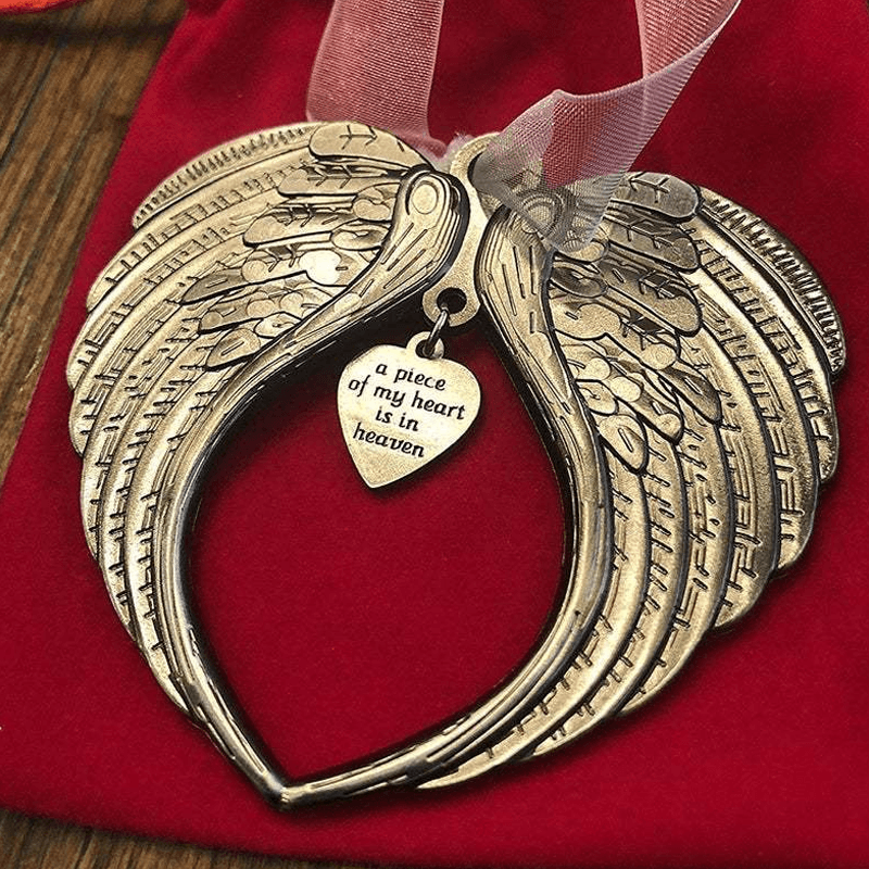 🎄Christmas Tree Memorial Ornaments Angel Wings Bell Pendant Hanging Decoration