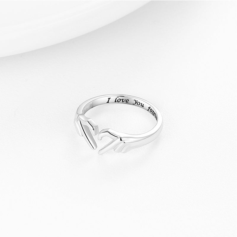 ‘I Love You Forever’ Heart Couple Ring