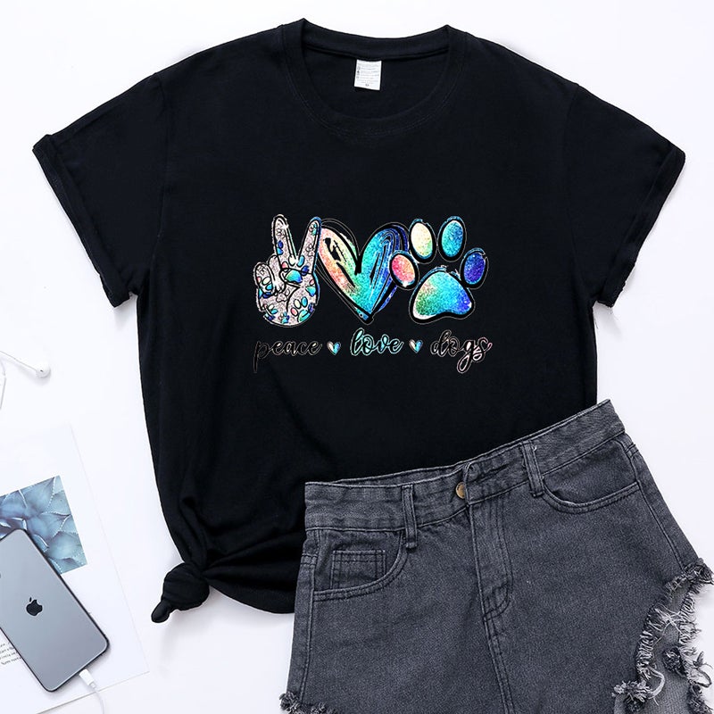 Peace, Love & Paws - CVC Short Sleeve T-Shirt for Dog Lovers