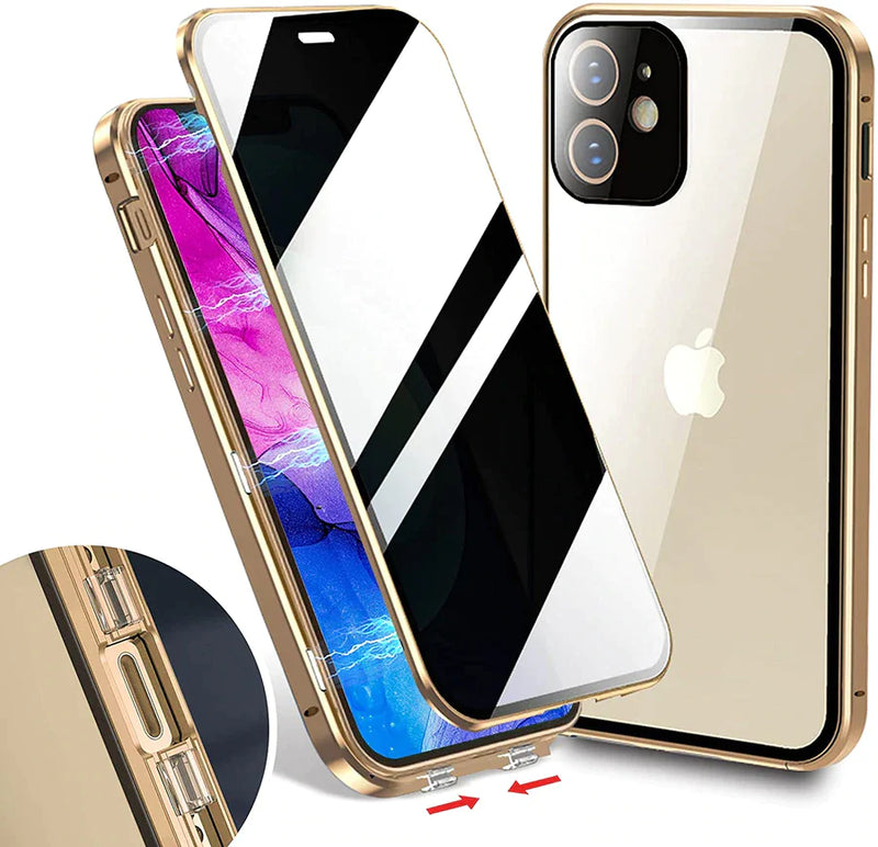 Magnetic Case Double Side Tempered Glass For iPhone