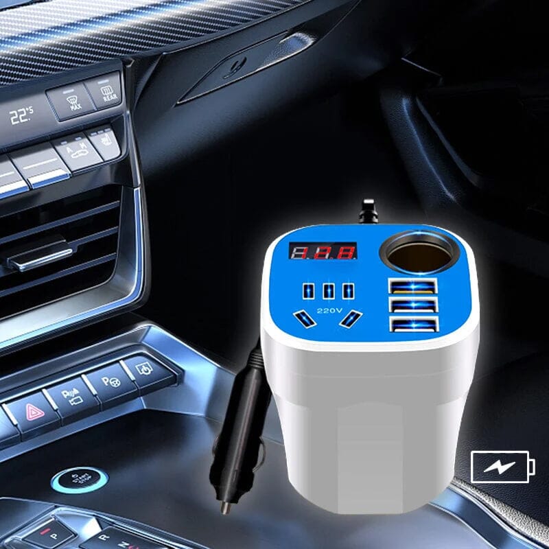 💥Car Mounted Cup Type Inverter Converter QC Charger💥