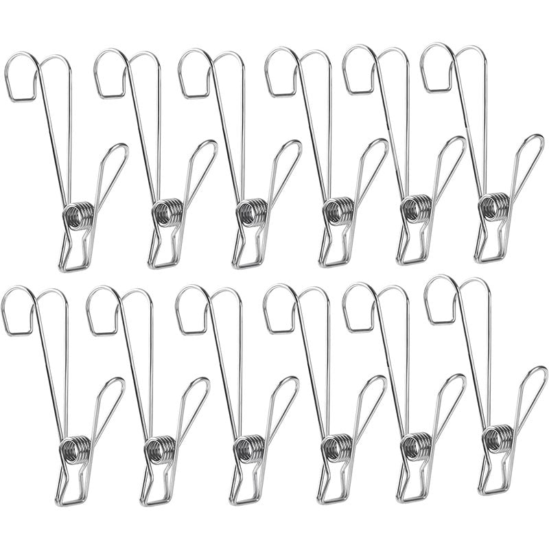 Stainless Steel Metal Long Tail Clip with Hooks