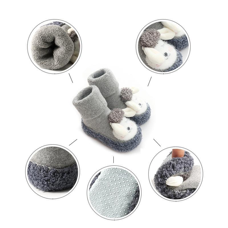 Baby Warm Floor Socks Cartoon Plush Cotton Toddler Shoes