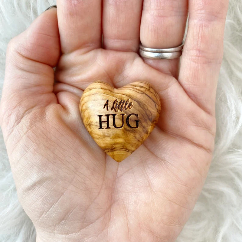 💝Little Pocket Hug Wooden Heart Token - Warm Gift💝