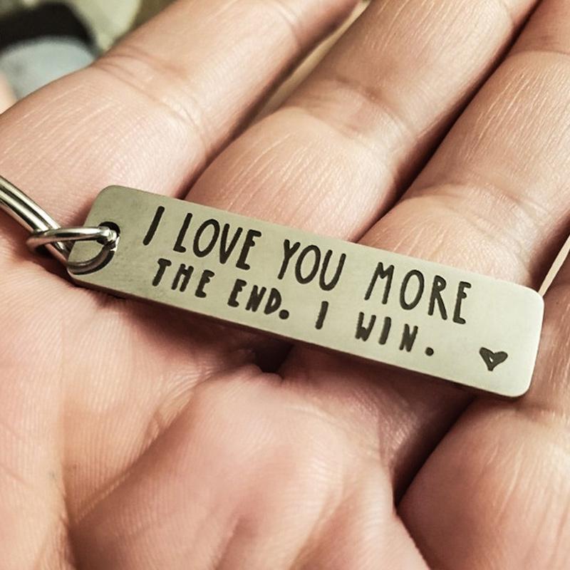 "I Love You More The End I Win" Funny Gift Keychain🎁- Gift for him/her💖