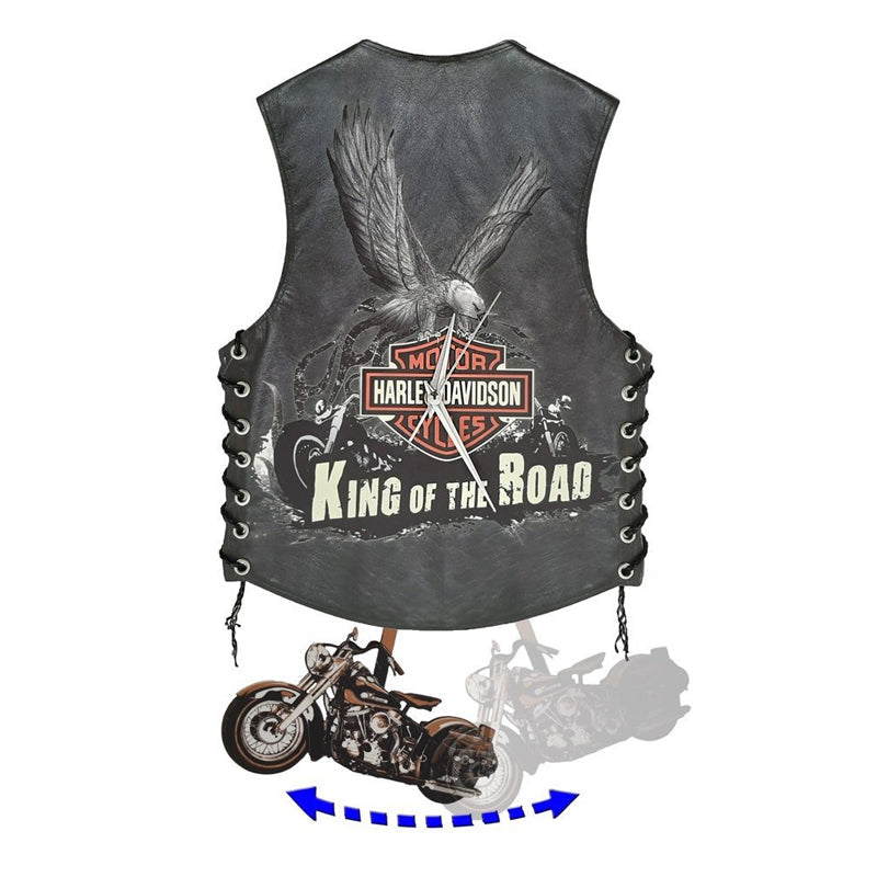 Motorcycle Wall Clock, Harley Vest Hanging Clock