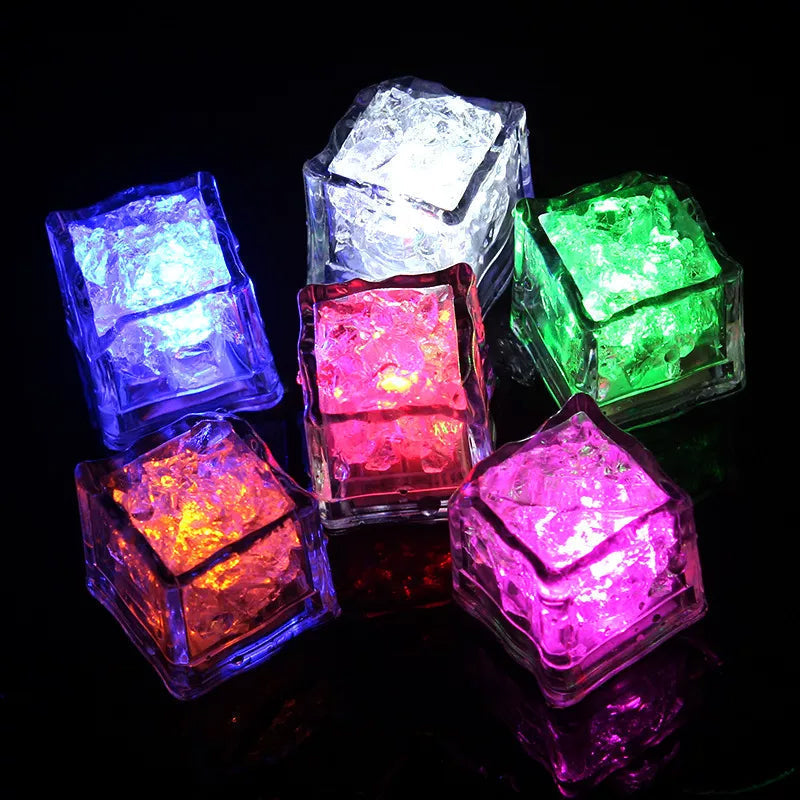 🧊12pcs Water Activated Led Ice Cubes, Multicolour Decoration LED Ice Cubes Light