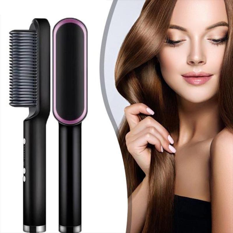 Negative Ion Hair Straightener Brush Multifunctional Straightening Comb