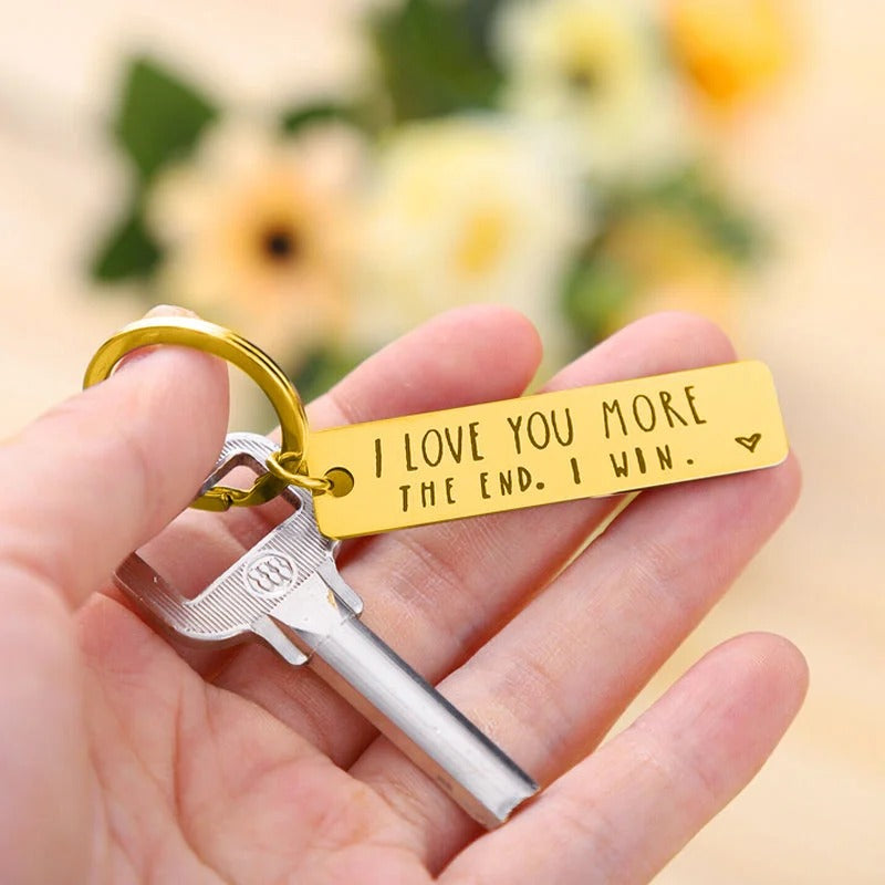 "I Love You More The End I Win" Funny Gift Keychain🎁- Gift for him/her💖