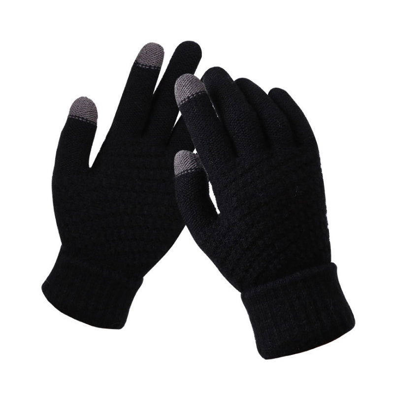 Jacquard Thick Warm Touch Screen Gloves for Women