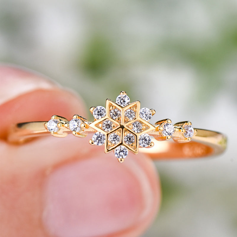 925 Sterling Silver Snowflake Ring