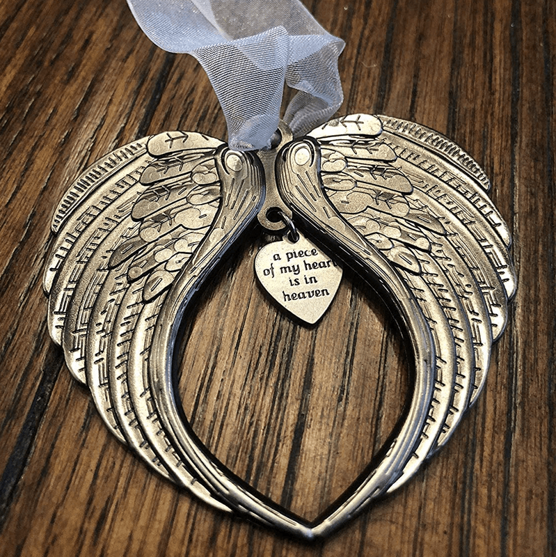 🎄Christmas Tree Memorial Ornaments Angel Wings Bell Pendant Hanging Decoration