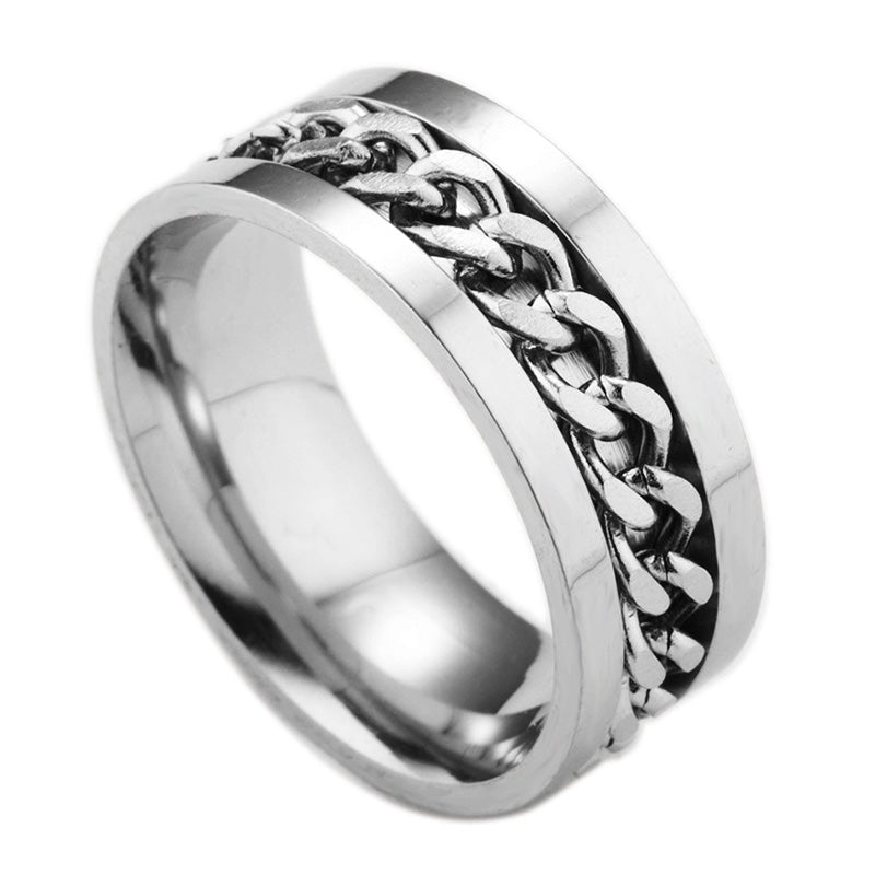 Spinning Bottle Opener Chain Ring - Titanium Steel