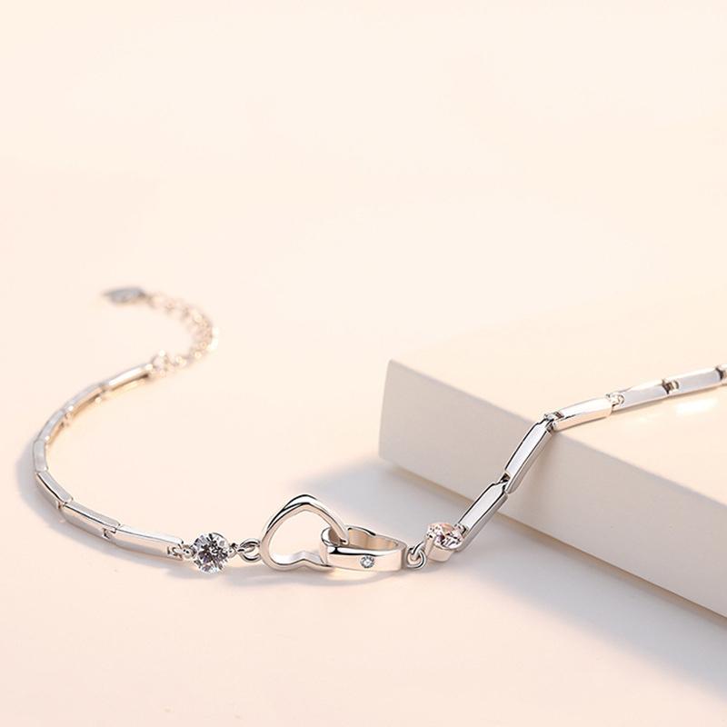 925 Sterling Silver Soul Sister Double-Heart Bracelet - Meaningful Gift for Bestie & Sister