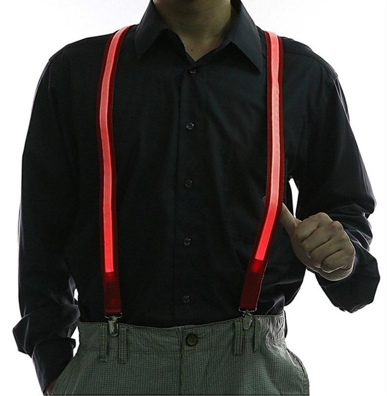 Light Up LED Suspenders Bow Tie