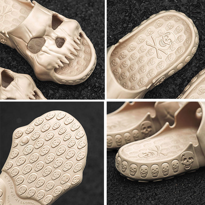 Skull Design Single Band Slippers for Men