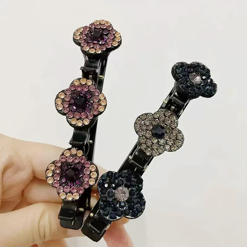 Three Flower Side Hair Clip