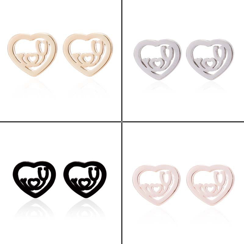 ECG Shaped Stud Earrings