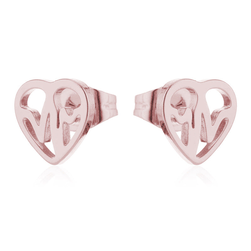 ECG Shaped Stud Earrings