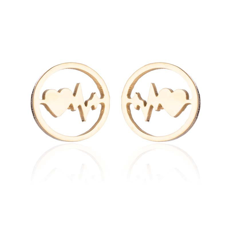 ECG Shaped Stud Earrings