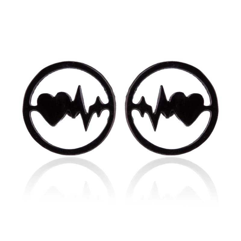 ECG Shaped Stud Earrings