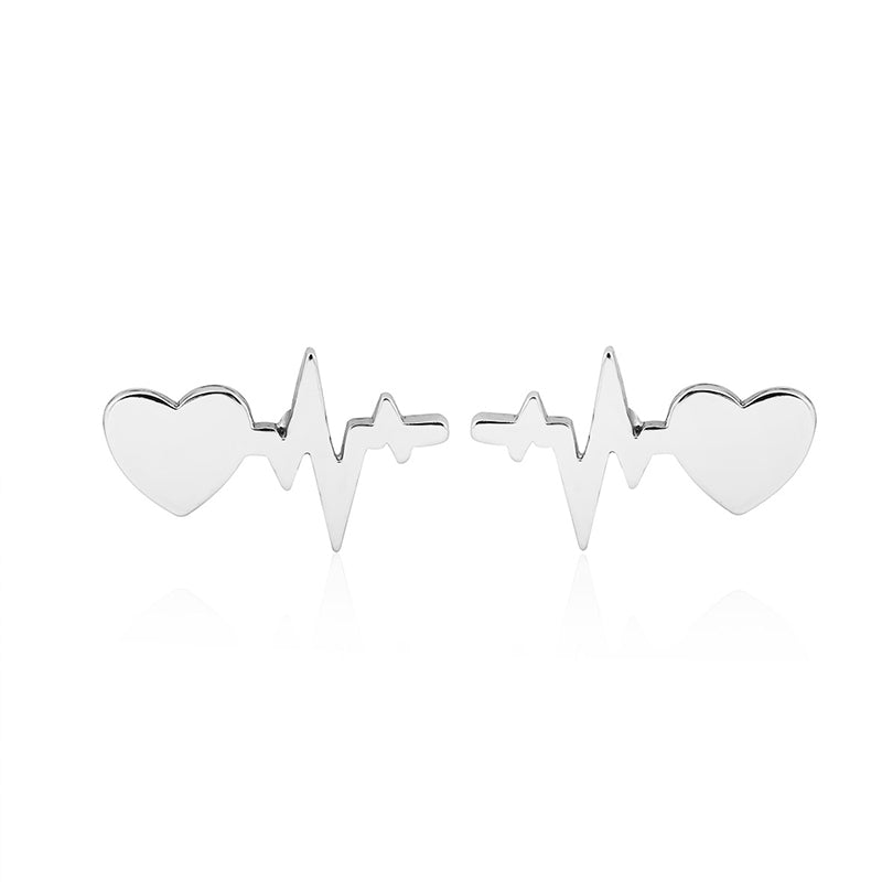 ECG Shaped Stud Earrings