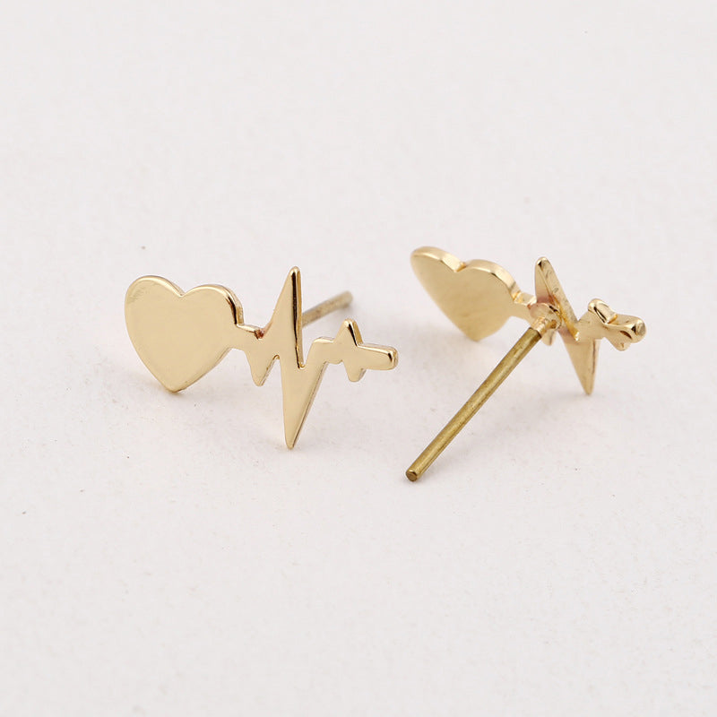 ECG Shaped Stud Earrings