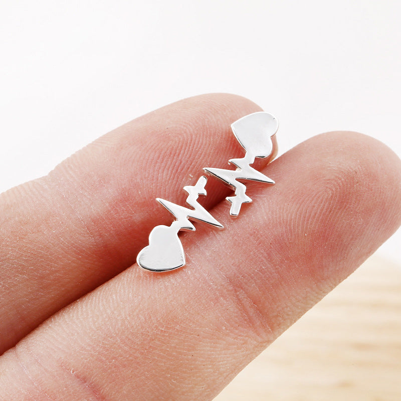 ECG Shaped Stud Earrings