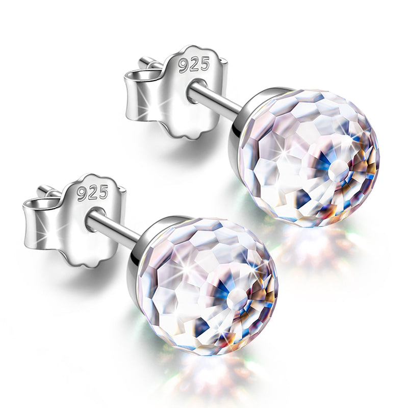 Sterling Silver Crystal Stud Earrings