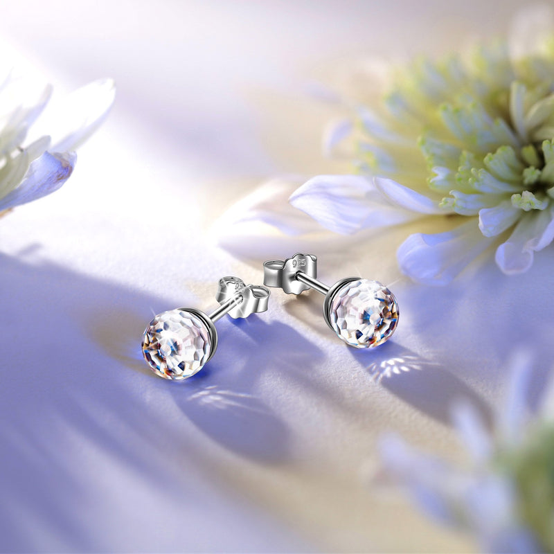 Sterling Silver Crystal Stud Earrings