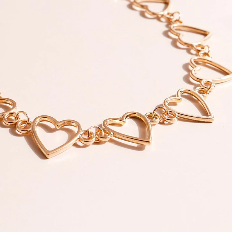 Hollow Korean Sweet Love Heart Choker Necklace