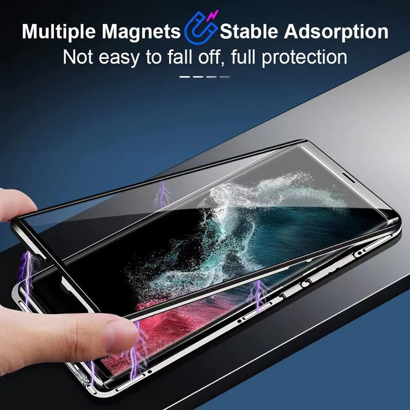 📱2023Hot Sale📱Magnetic Adsorption Metal Tempered Glass Case For Samsung