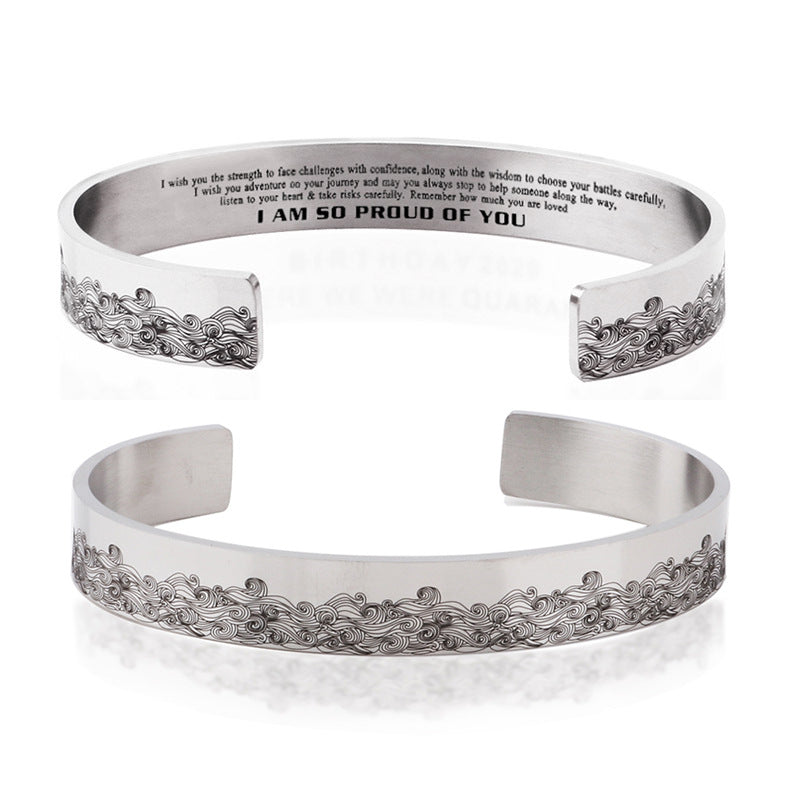 Dimoohome™ Stainless Steel Open Sea Wave Bracelet