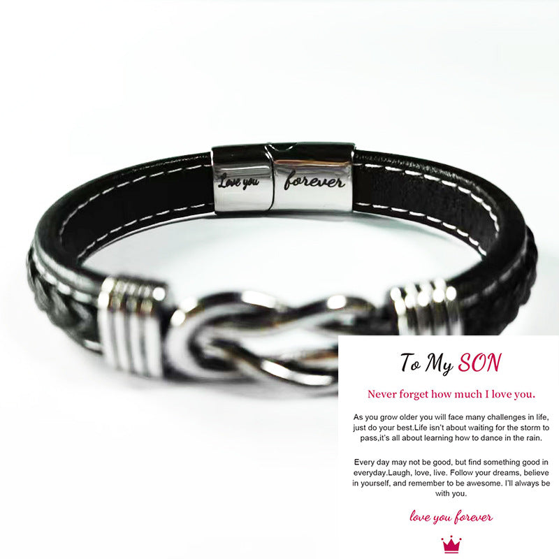 Forever Linked Together Braided Leather Bracelet