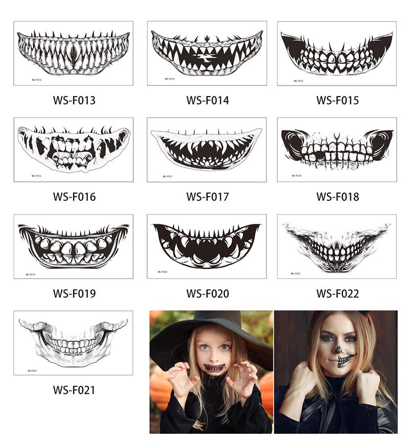 Halloween Prank Makeup Temporary Tattoo (10pcs)