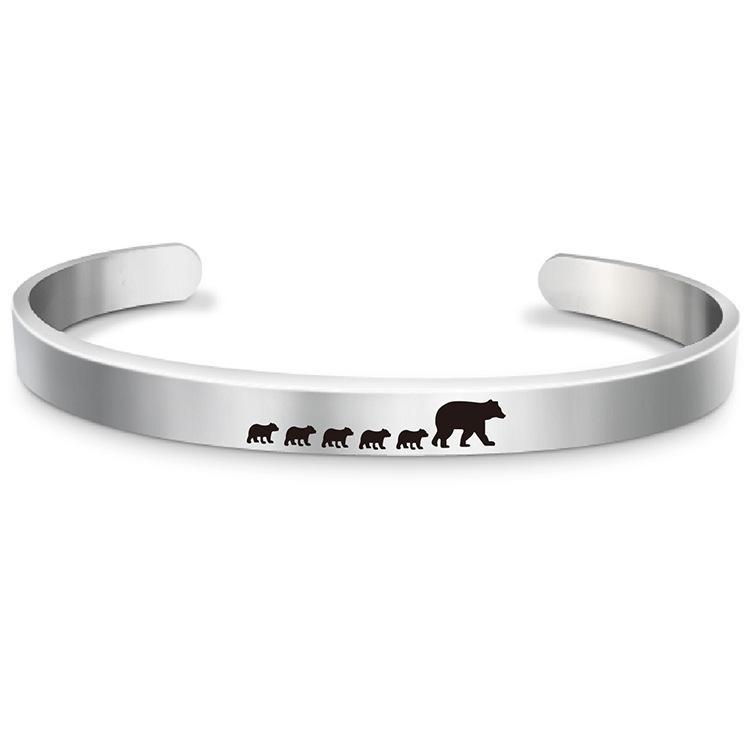 Mama Bear Bracelet Cuff Bangle