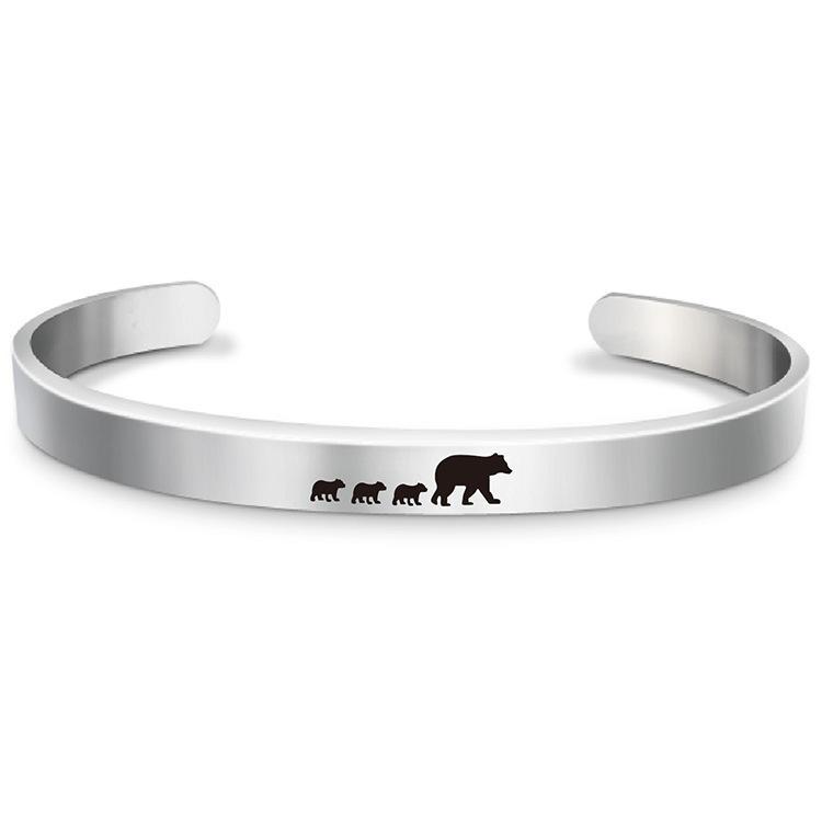 Mama Bear Bracelet Cuff Bangle