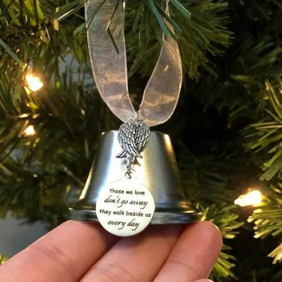 🎄Christmas Tree Memorial Ornaments Angel Wings Bell Pendant Hanging Decoration