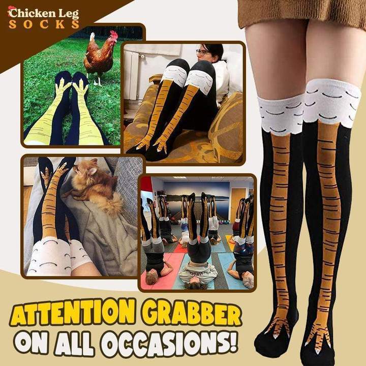 Crazy Funny Chicken Legs Knee-High Socks