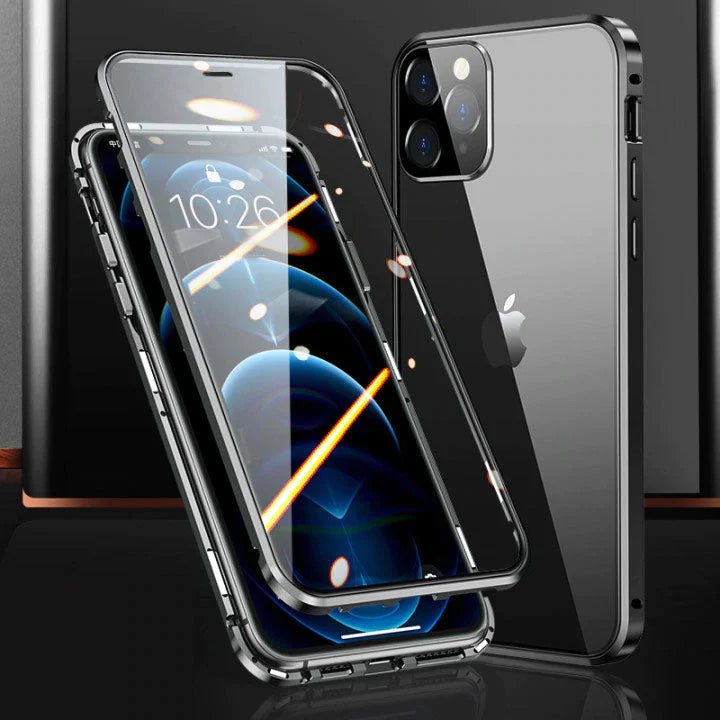 Magnetic Case Double Side Tempered Glass For iPhone