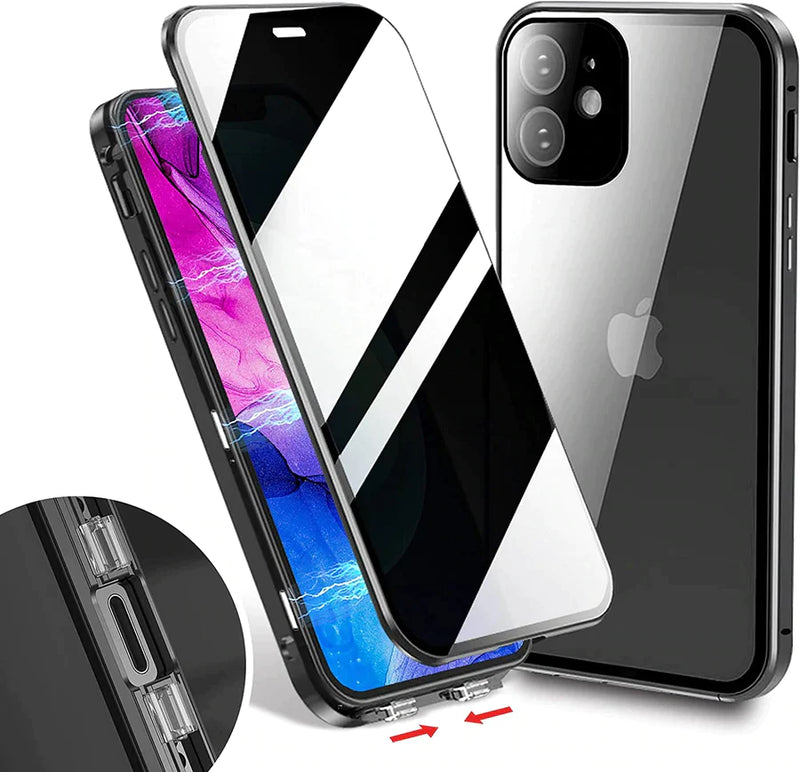 Magnetic Case Double Side Tempered Glass For iPhone